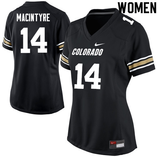 Women #14 Jay MacIntyre Colorado Buffaloes College Football Jerseys Sale-Black